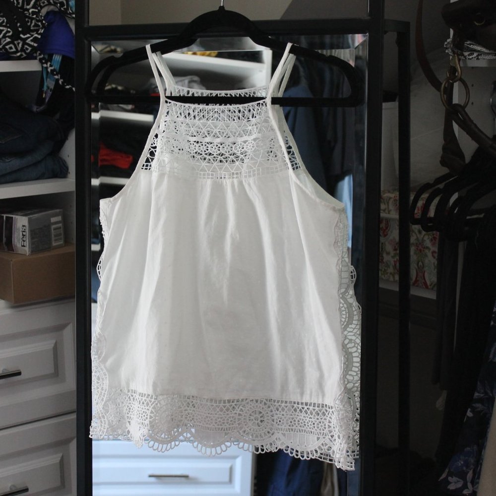 GAP white embroidered tank, Sz. S